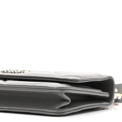 Chanel Lambskin Quilted Chanel 19 Wallet On Chain WOC Dark Grey 11 of 12