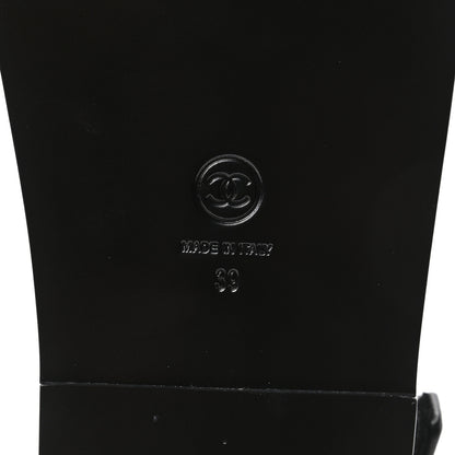 Chanel Grained Calfskin Velcro Dad Sandals 39 Black 6 of 8