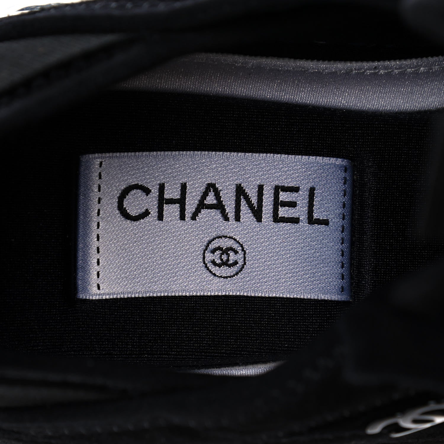 Chanel Suede Calfskin Velvet Grosgrain CC Sneakers 39 Black 7 of 9