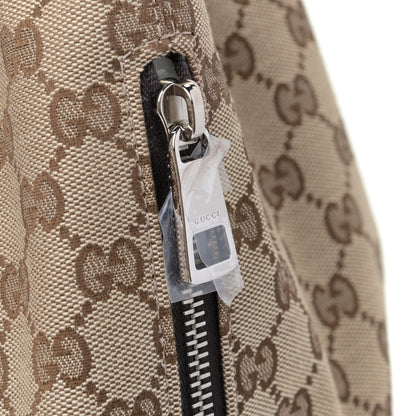Gucci Monogram Dollar Calfskin O Drawstring Backpack Beige Ebony Testa di Moro Dark Chocolate 9 of 10