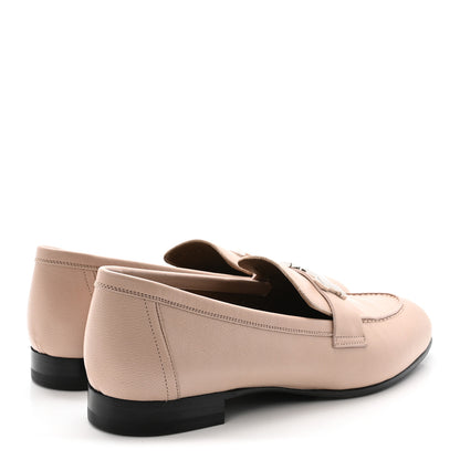 Hermes Goatskin Womens Paris Loafers 38.5 Beige Nude 5 of 10