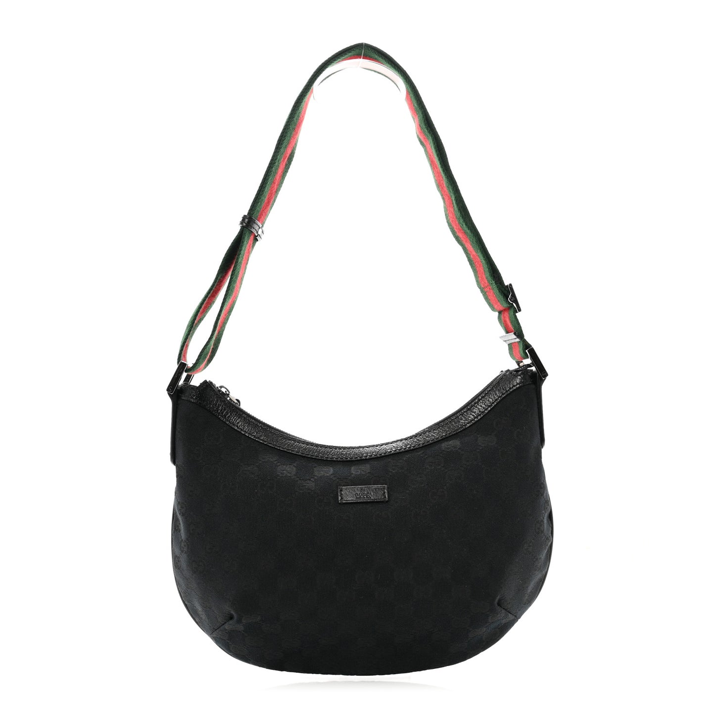 Monogram Web Medium Half Moon Hobo Black
