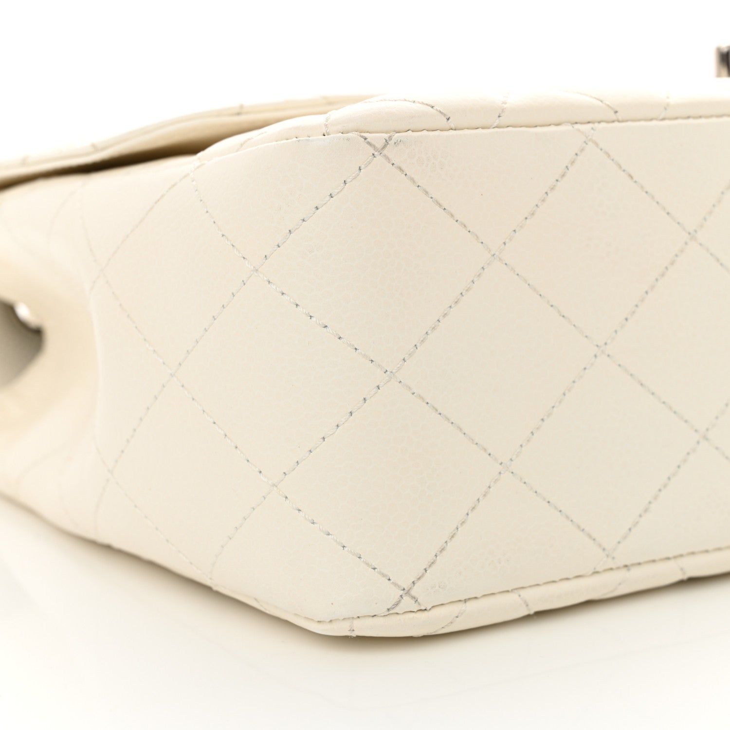Chanel Caviar Quilted Jumbo Single Flap White 9 of 14