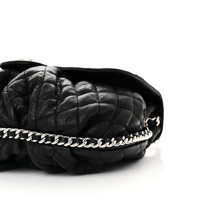 Chanel Washed Lambskin Quilted Large Chain Around Messenger Black 10 of 11