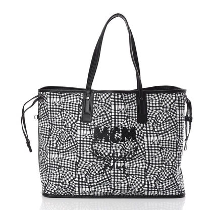 MCM Visetos Large Liz Reversible Shopper Tote Black 3 of 14