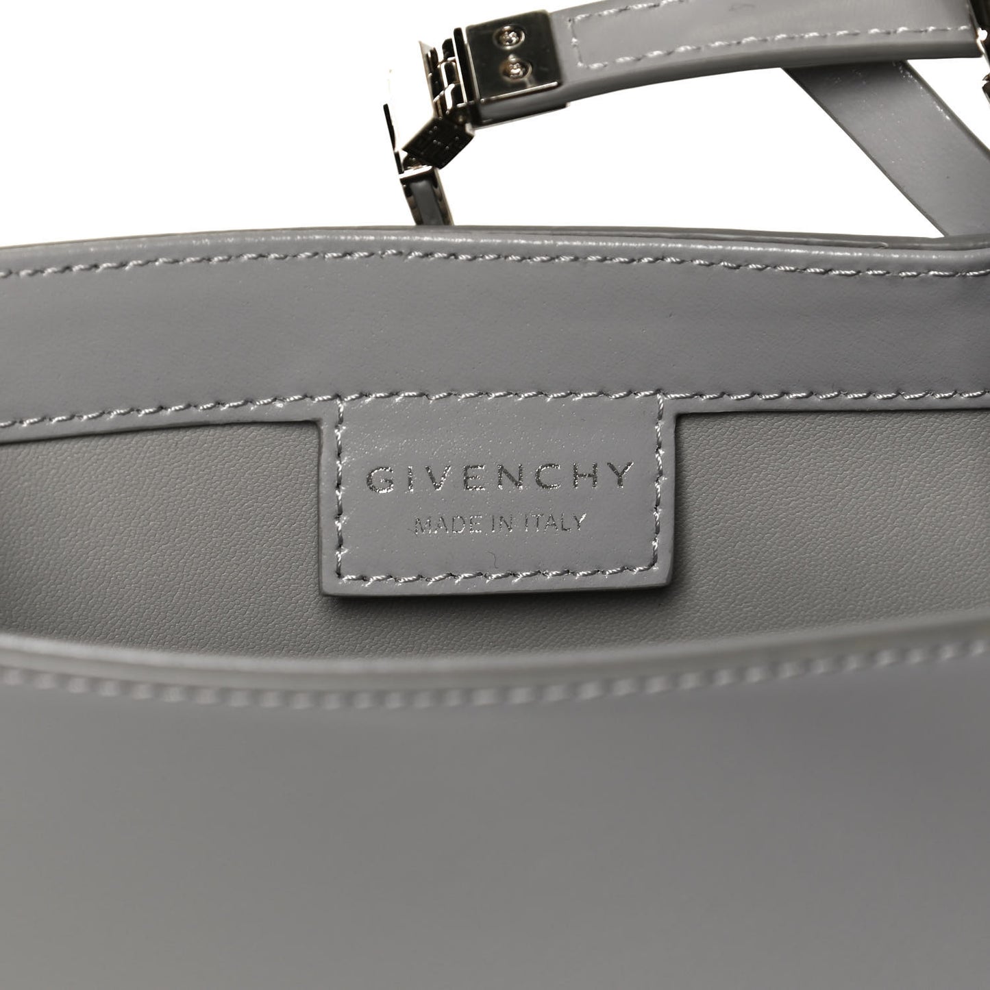 Box Calfskin Small Cut Out Shoulder Bag Cloud Grey