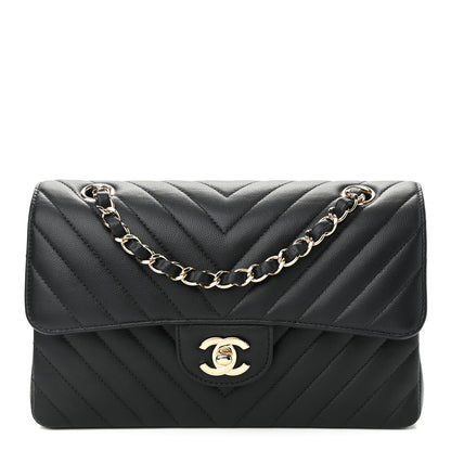 Chanel Caviar Chevron Quilted Small Double Flap Black 1 of 12