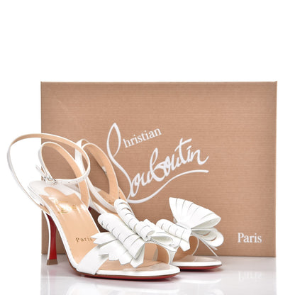 Christian Louboutin Patent Miss Valois 85 Bow Sandals 37.5 Latte 9 of 9