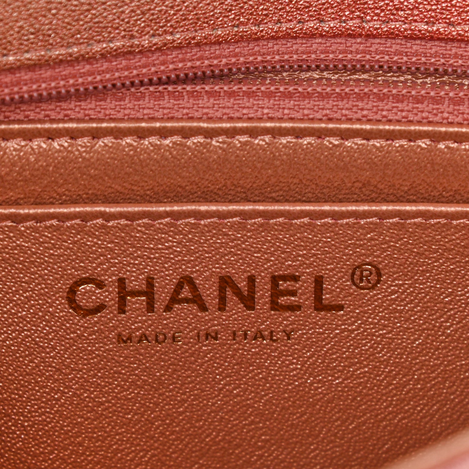Chanel Metallic Lambskin Quilted Ombre Mini Rectangular Flap Pink 6 of 11