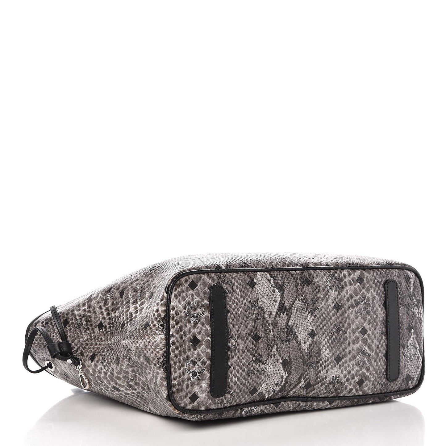 Snake Embossed Medium Shopper Grey