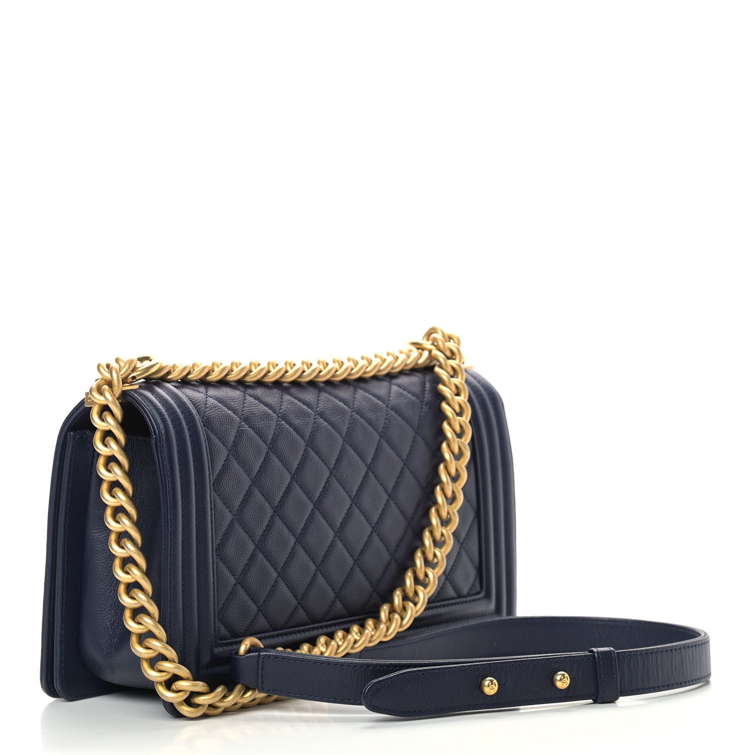 Chanel Caviar Quilted Medium Boy Flap Navy 3 of 11