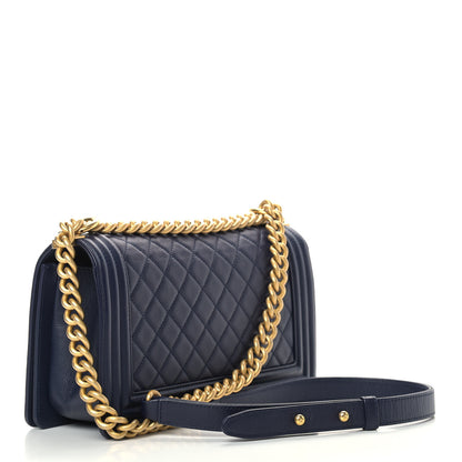 Chanel Caviar Quilted Medium Boy Flap Navy 3 of 11