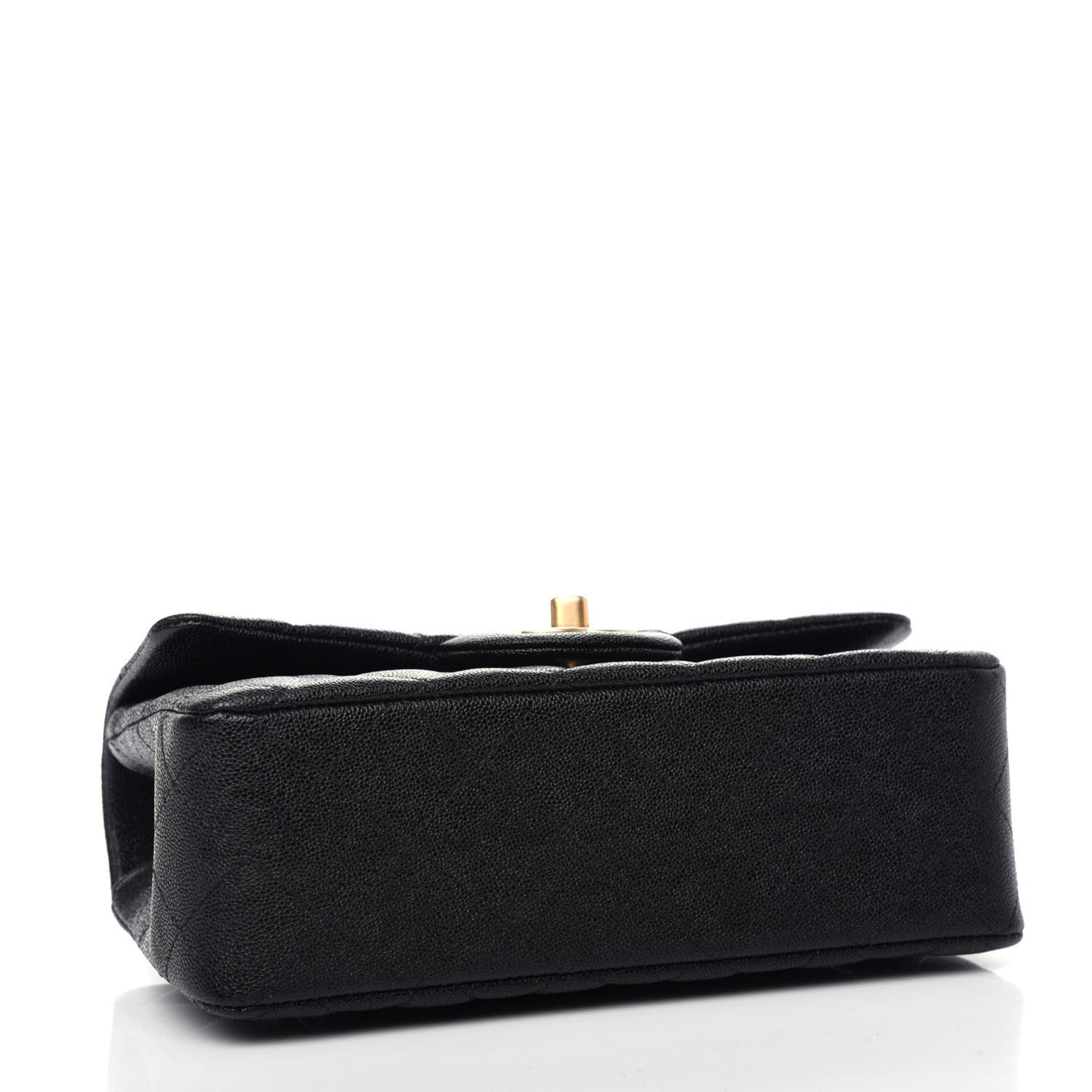 Caviar Quilted Mini Top Handle Rectangular Flap Black