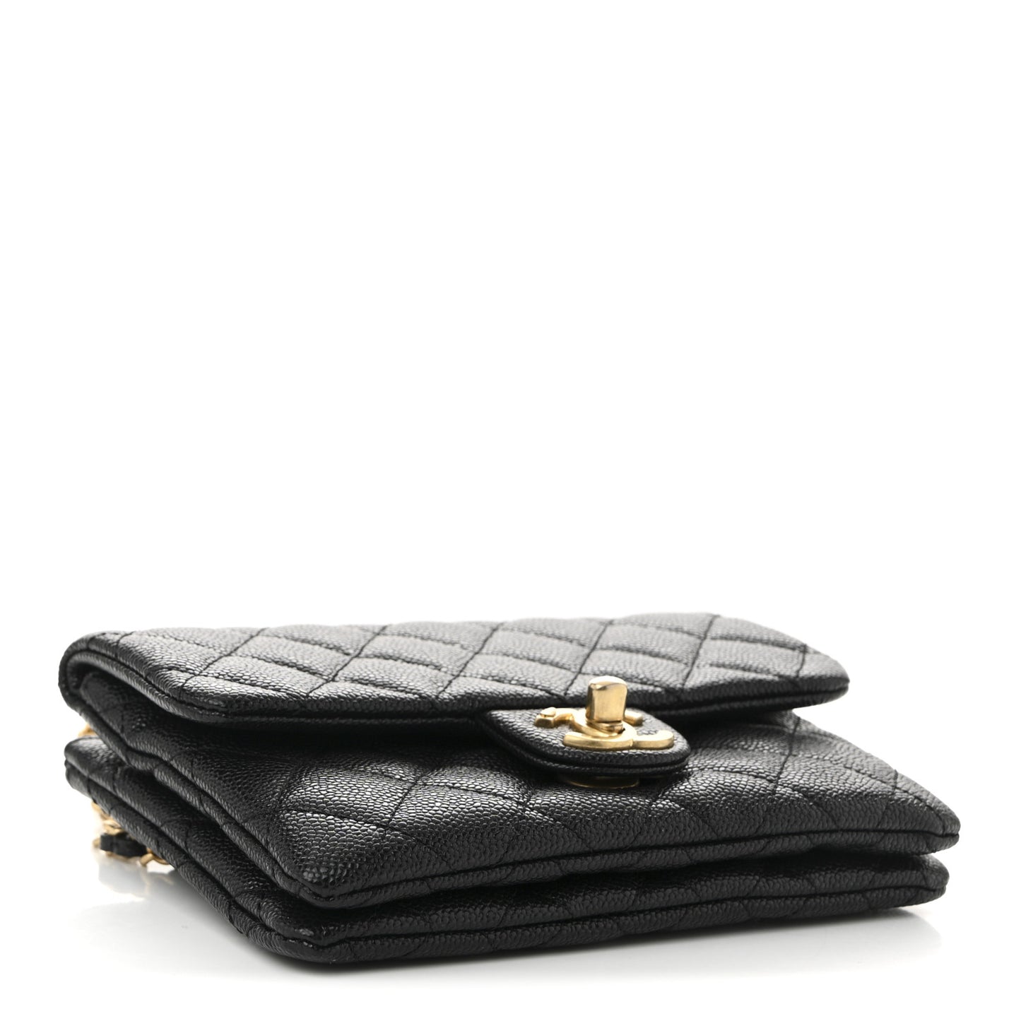 Shiny Caviar Pick Me Up Flap Belt Bag Black