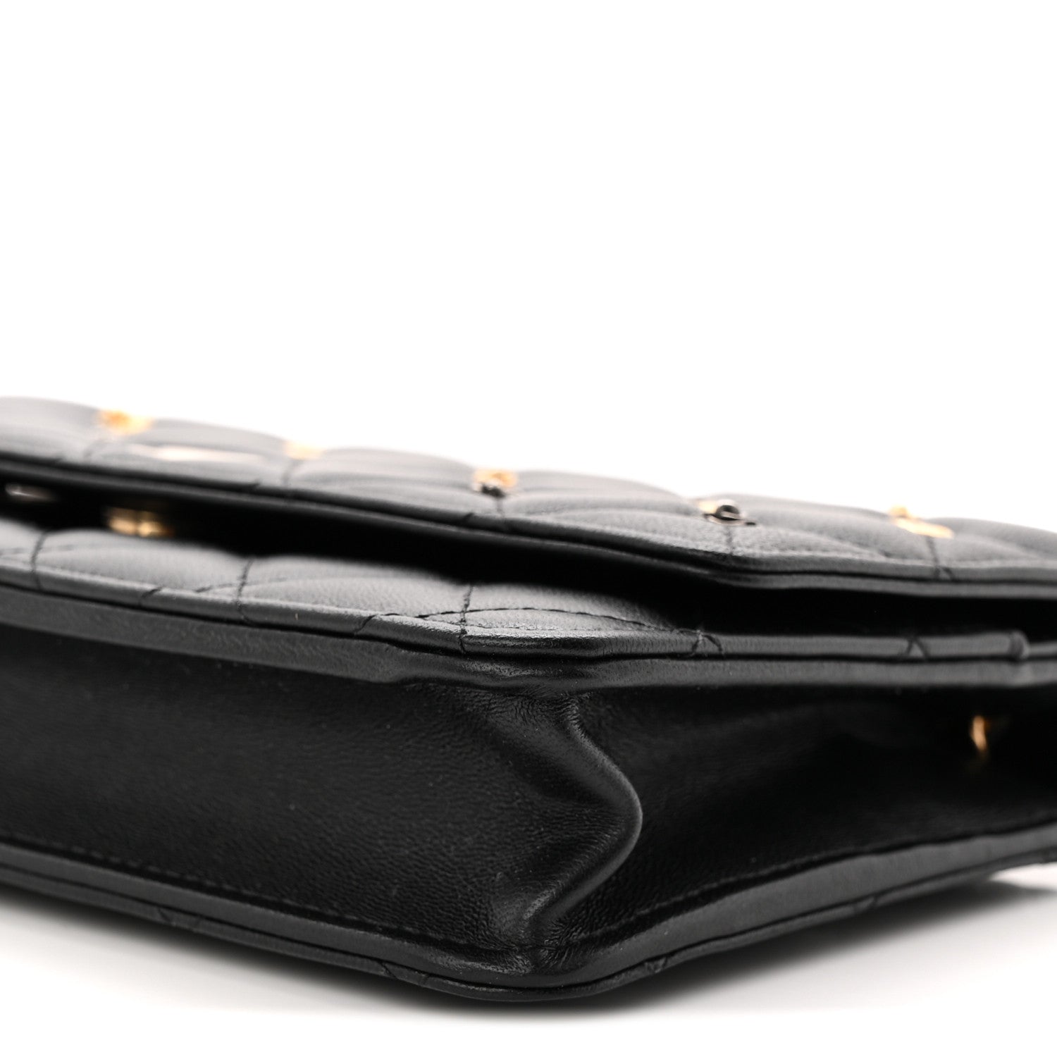 Chanel Lambskin Quilted All About Chanel Charm Wallet On Chain WOC Black 11 of 12