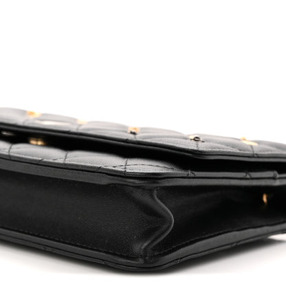 Chanel Lambskin Quilted All About Chanel Charm Wallet On Chain WOC Black 11 of 12