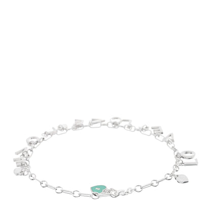 Tiffany Sterling Silver Enamel Love Charm Bracelet Blue Blue 2 of 3