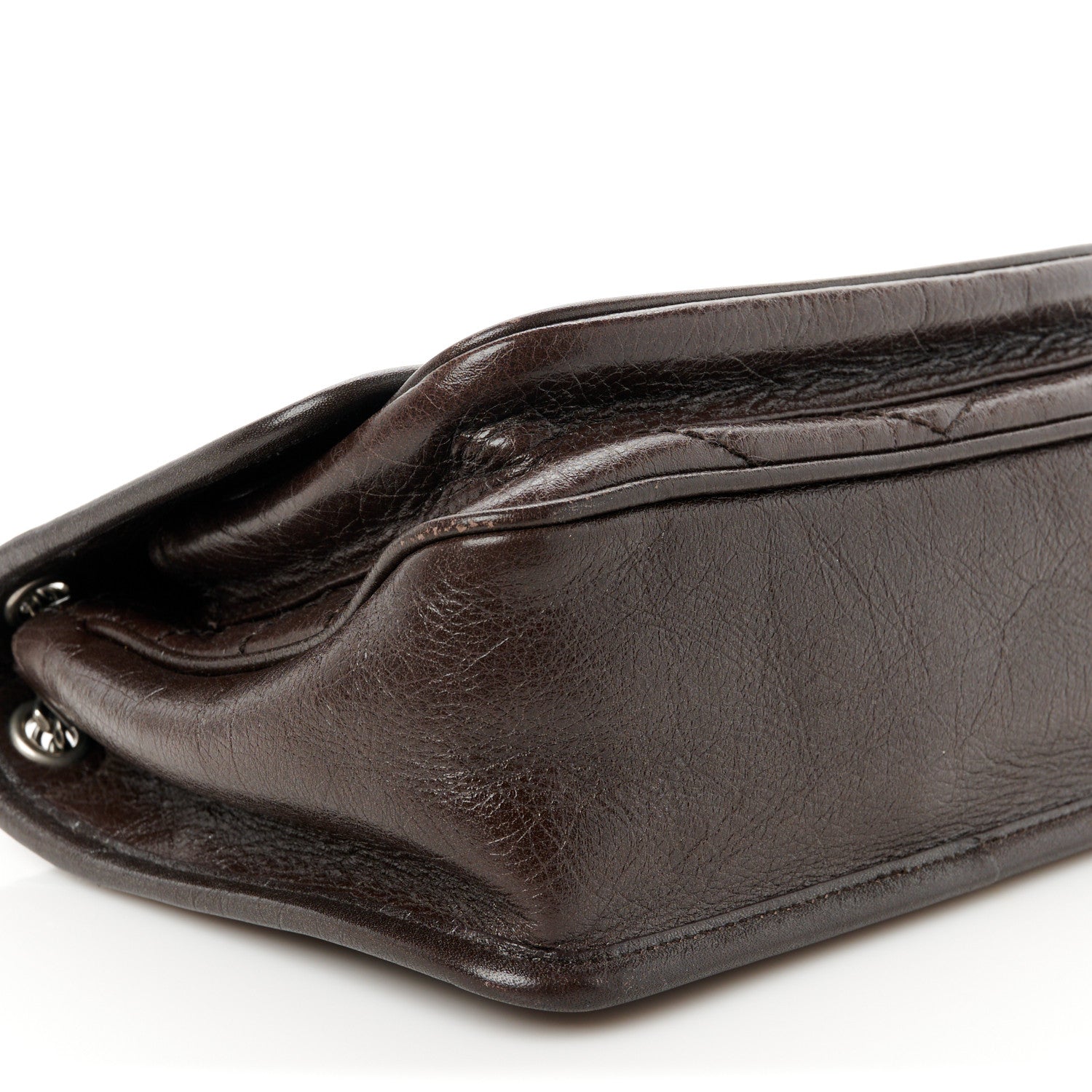 Saint Laurent Crinkled Lambskin Matelasse Monogram Baby Niki Chain Satchel Chocolate 10 of 11