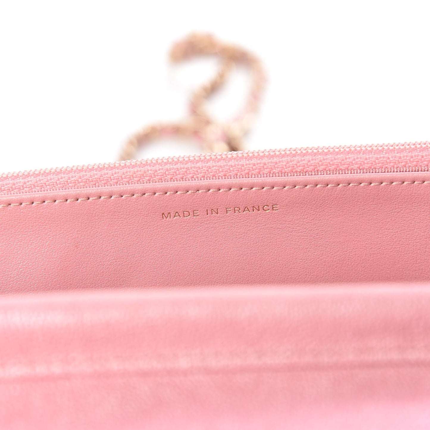 Iridescent Caviar Quilted Wallet on Chain WOC Rose Pink