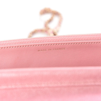 Chanel Iridescent Caviar Quilted Wallet on Chain WOC Rose Pink 7 of 11