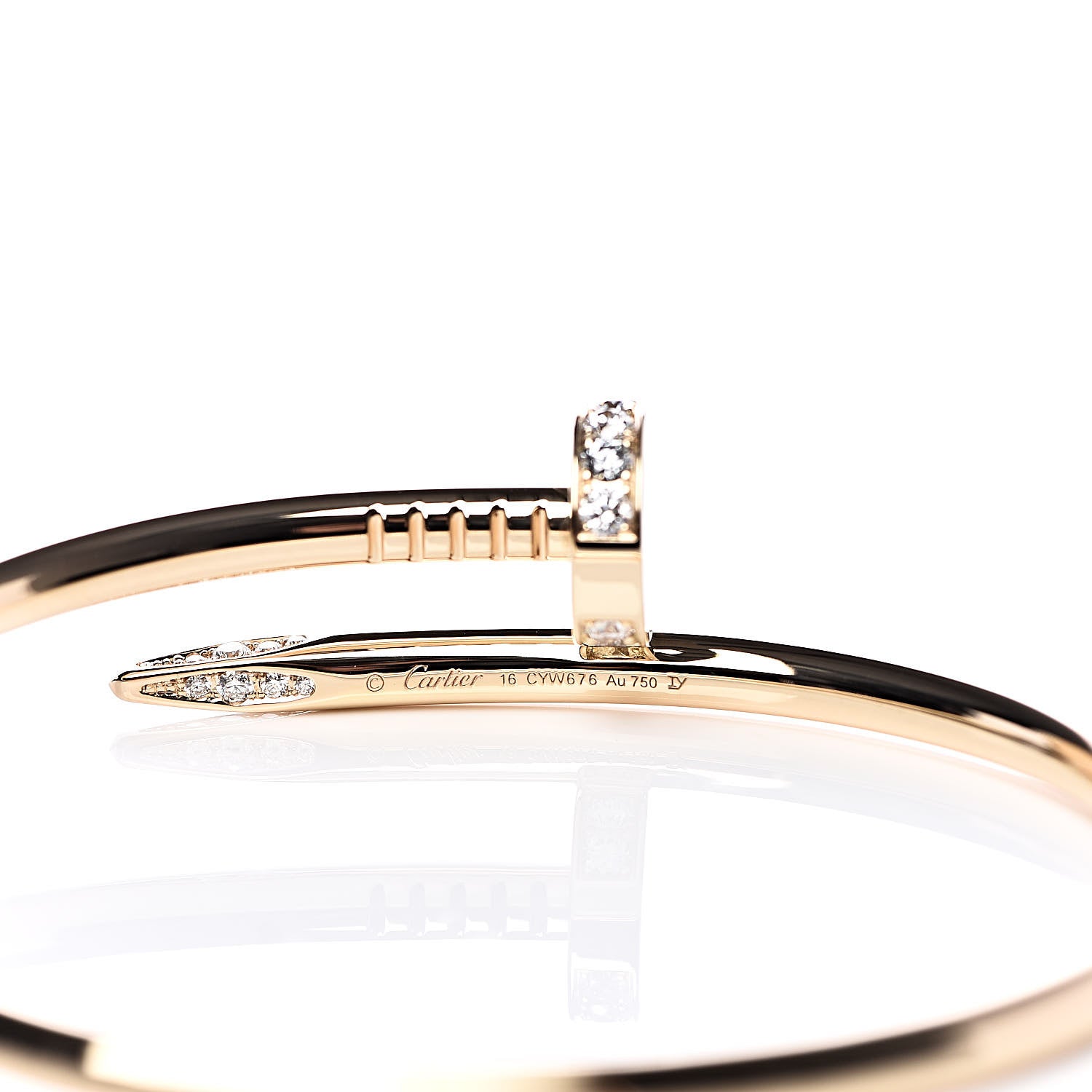 Cartier 18K Yellow Gold Diamond Juste Un Clou Bracelet 16 4 of 5