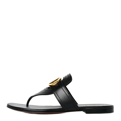 Christian Dior Calfskin 30 Montaigne Thong Sandals 36 Black 1 of 8