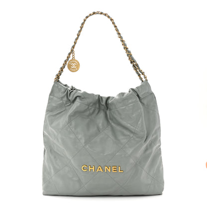 Chanel Shiny Calfskin Quilted Chanel 22 Light Blue 1 of 11