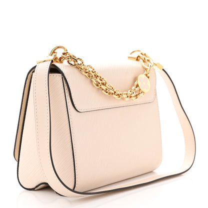 Louis Vuitton Epi Twist Monogram Flower Chain Shoulder Bag MM Quartz White 3 of 10