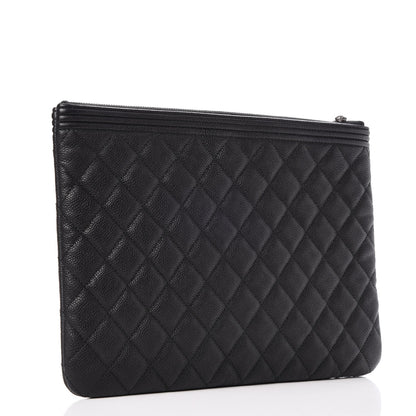 Chanel Caviar Quilted Medium Boy Cosmetic Case Black 3 of 8