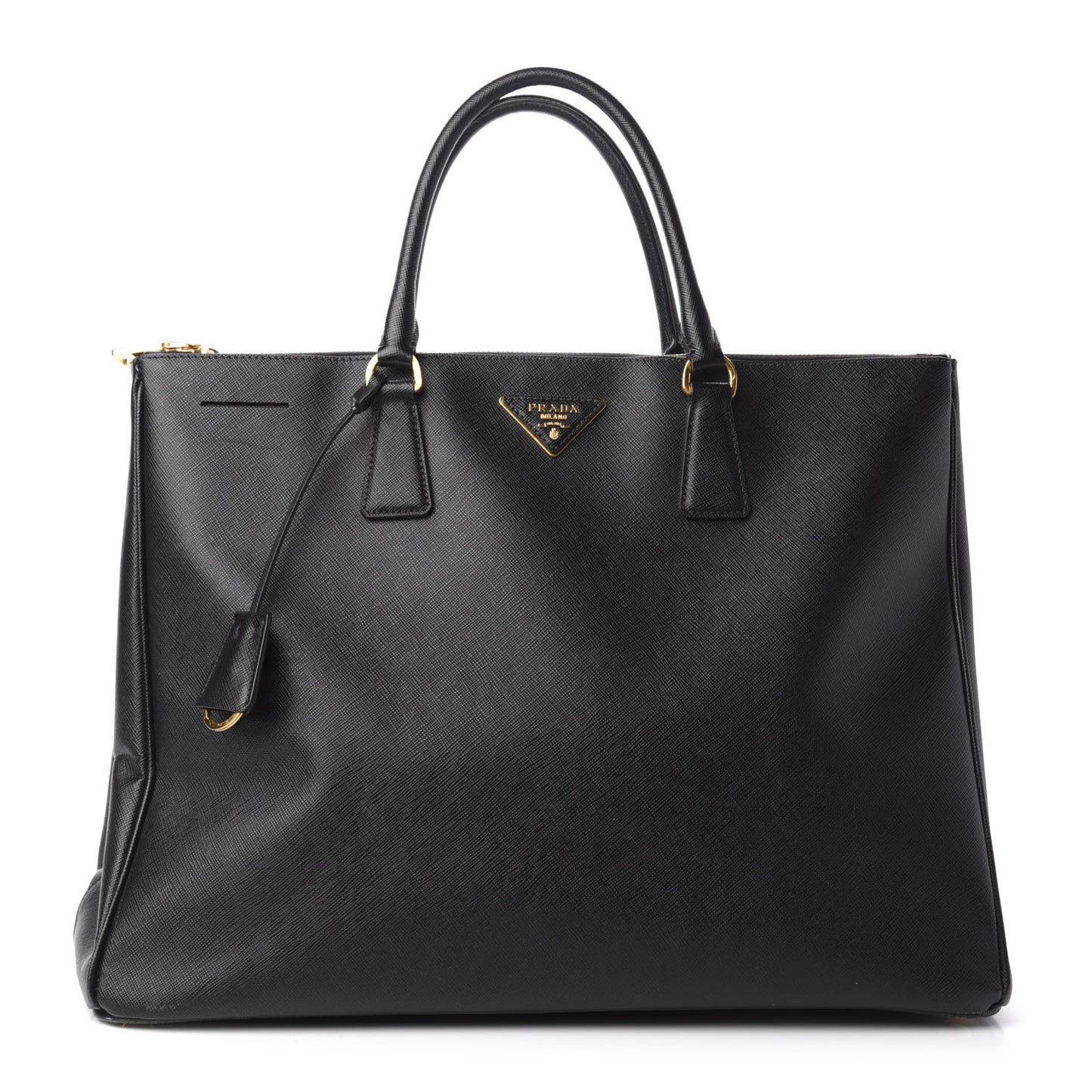 Saffiano Lux Extra Large Galleria Double Zip Tote Black