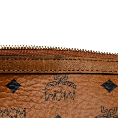 MCM Visetos Liz Shopper Tote Pouch Cognac 12 of 16