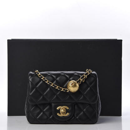 Chanel Lambskin Quilted Mini Pearl Crush Flap Black 9 of 9