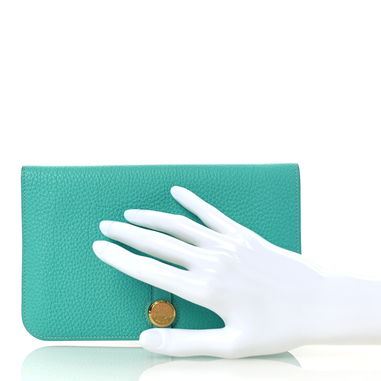 Hermes Togo Dogon Duo Wallet Lagon 3 of 11