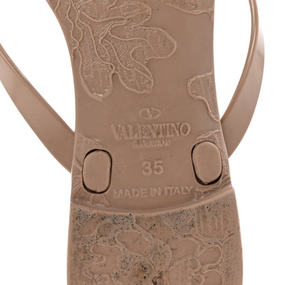 Valentino Garavani PVC Jelly Rockstud Bow Thong Sandals 35 Poudre 7 of 9