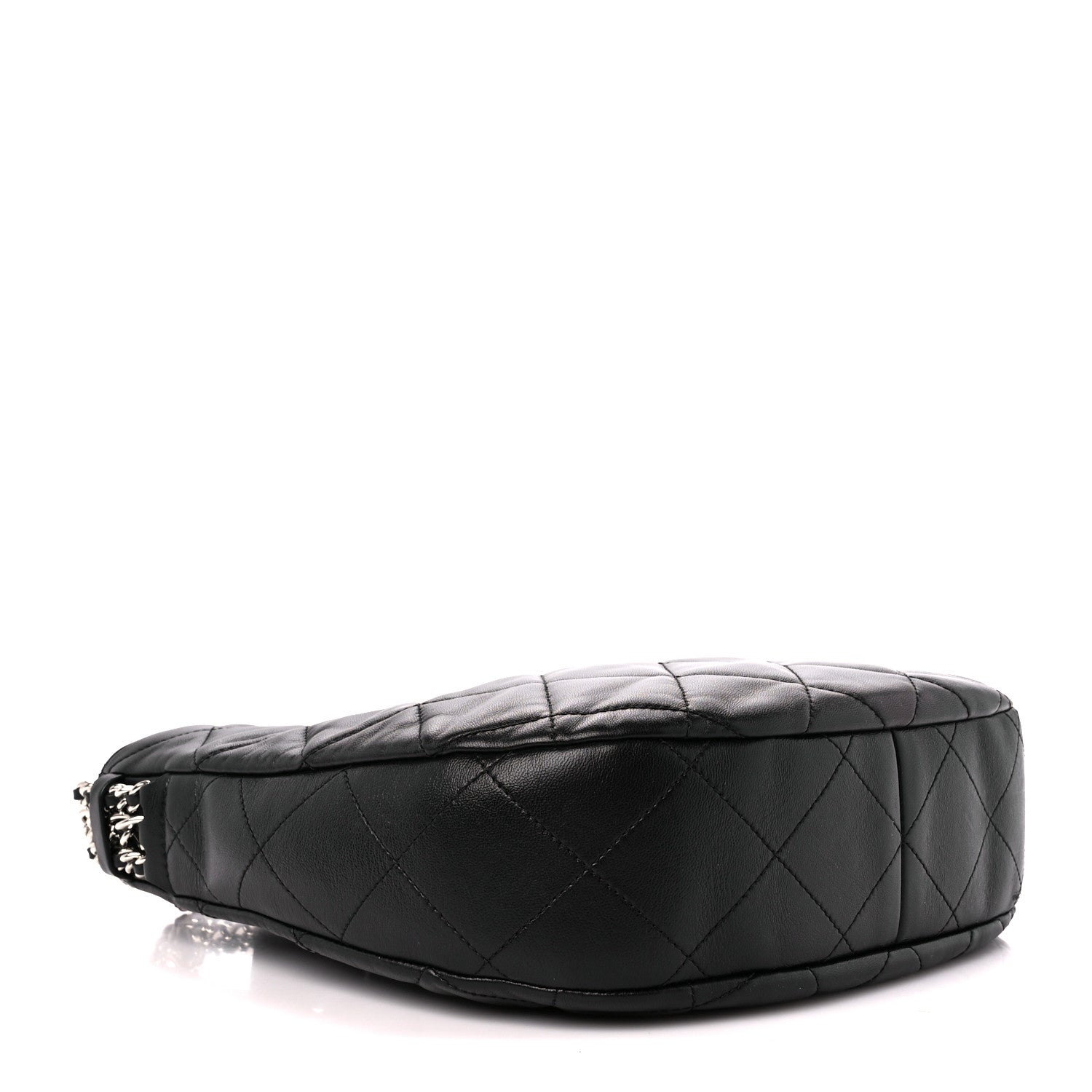 Chanel Lambskin Chain Rows Quilted Chain Hobo Black 4 of 11