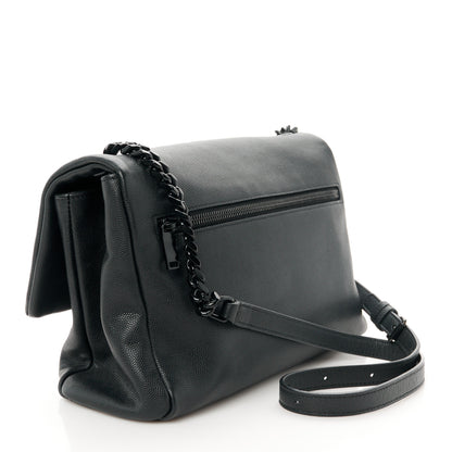 Saint Laurent Grain De Poudre Medium West Hollywood Monogram Fold-Over Black 3 of 11