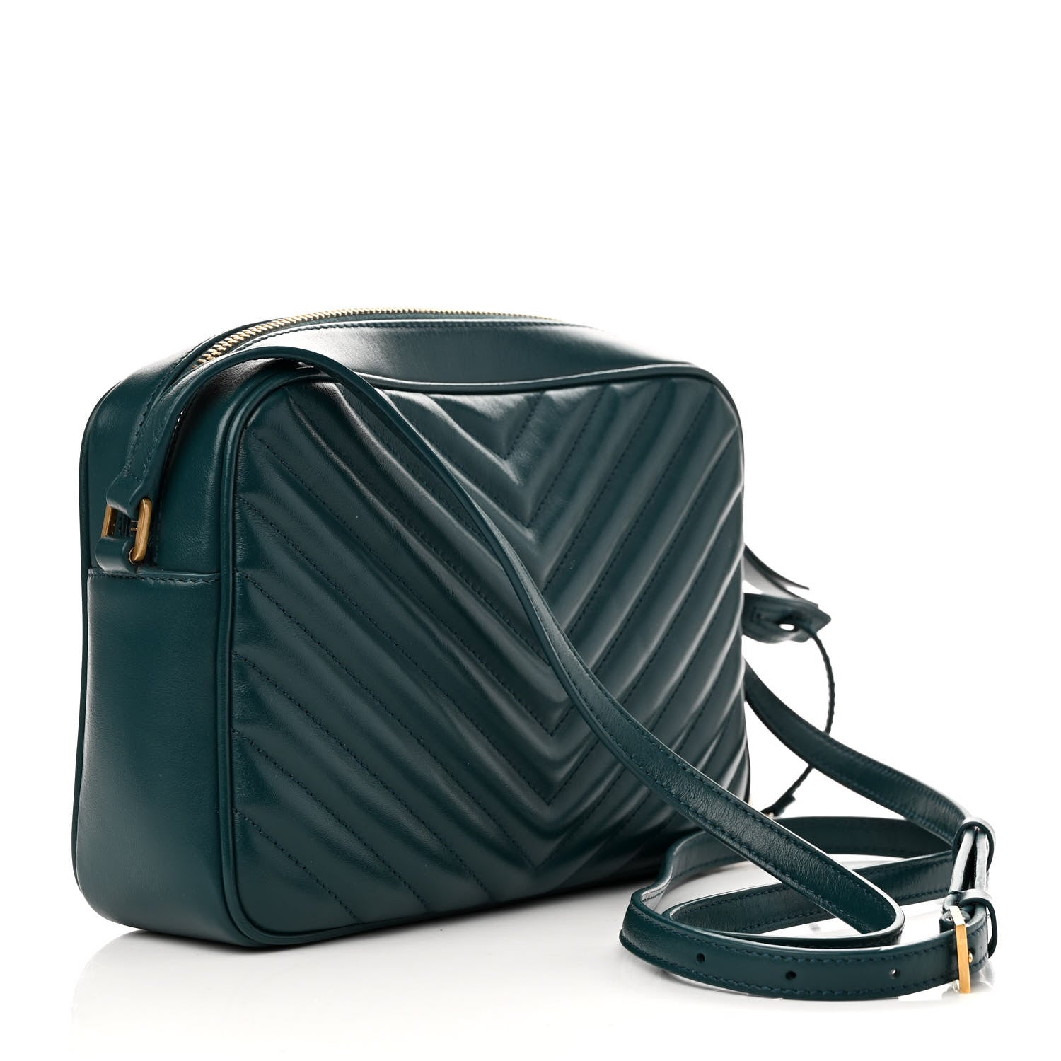 Saint Laurent Calfskin Matelasse Monogram Lou Camera Bag Sea Turquoise 3 of 12
