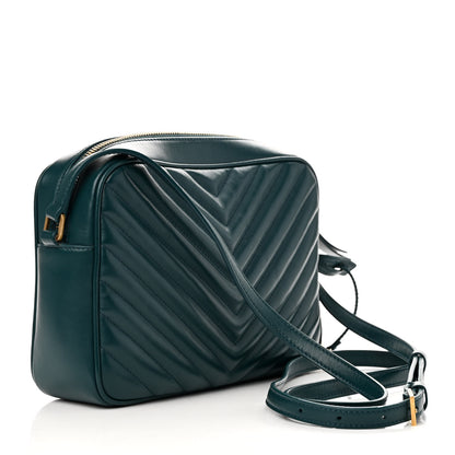 Saint Laurent Calfskin Matelasse Monogram Lou Camera Bag Sea Turquoise 3 of 12