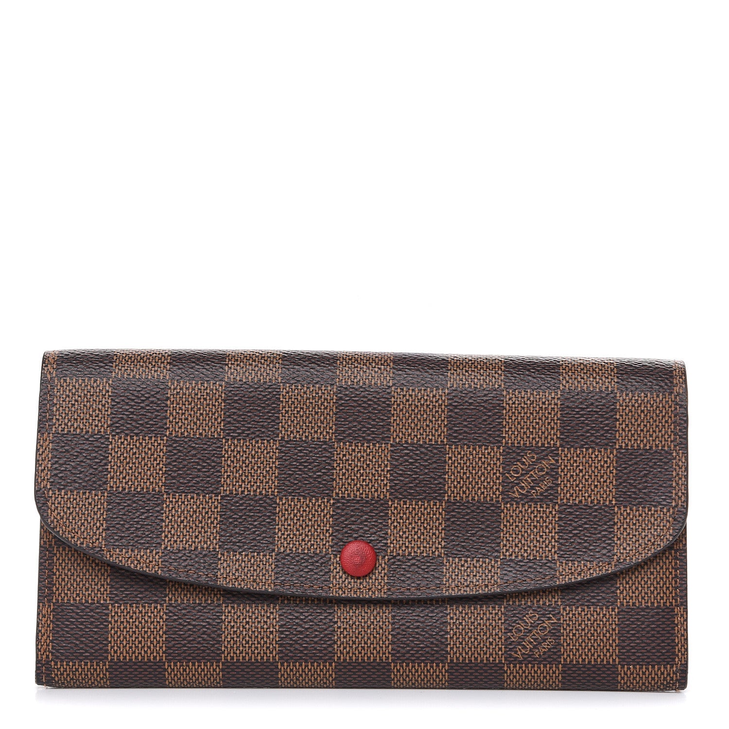 Louis Vuitton Damier Ebene Emilie Wallet Red 1 of 10