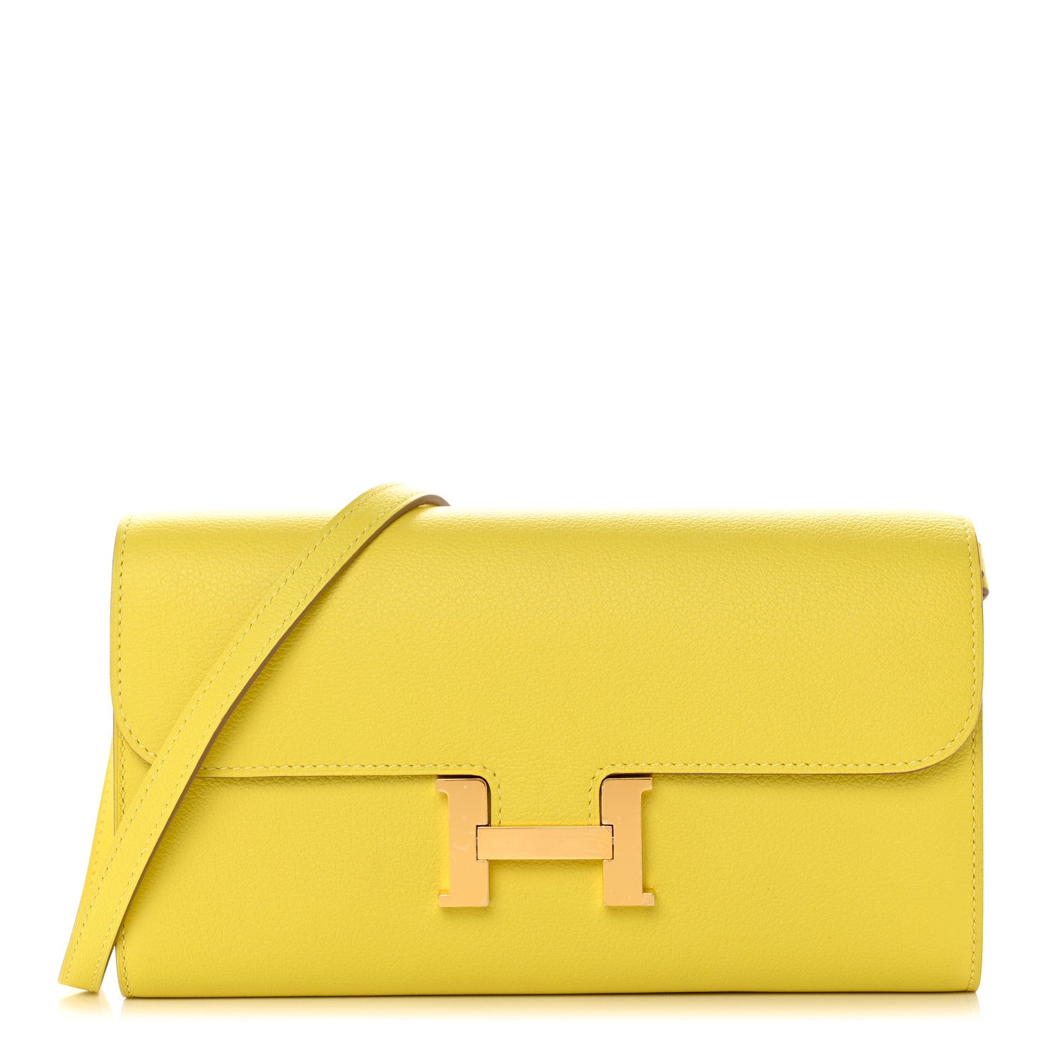 Hermes Evercolor Constance Wallet To Go Lime 1 of 11