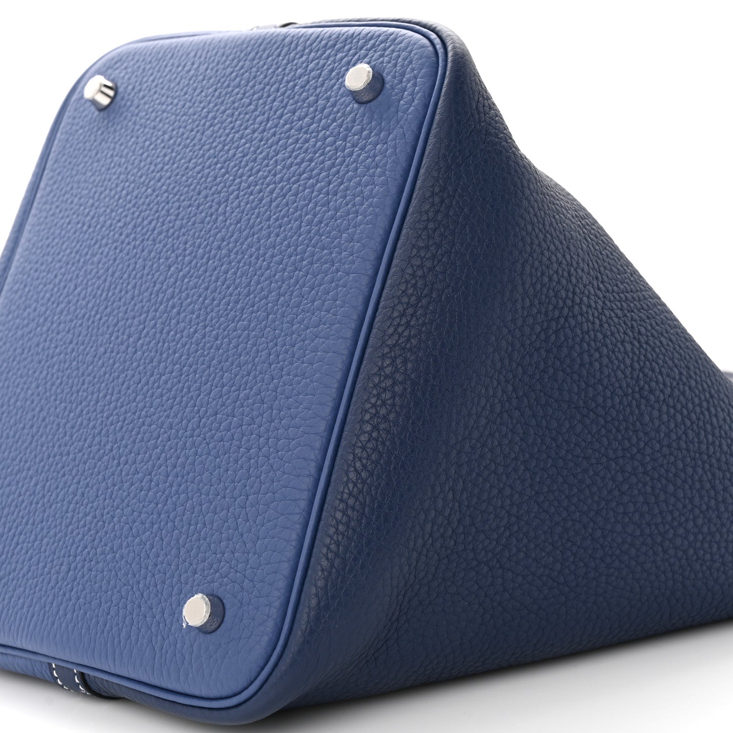 Hermes Taurillon Clemence Casaque Picotin Lock 22 MM Bleu Saphir Bleu Brighton 10 of 13