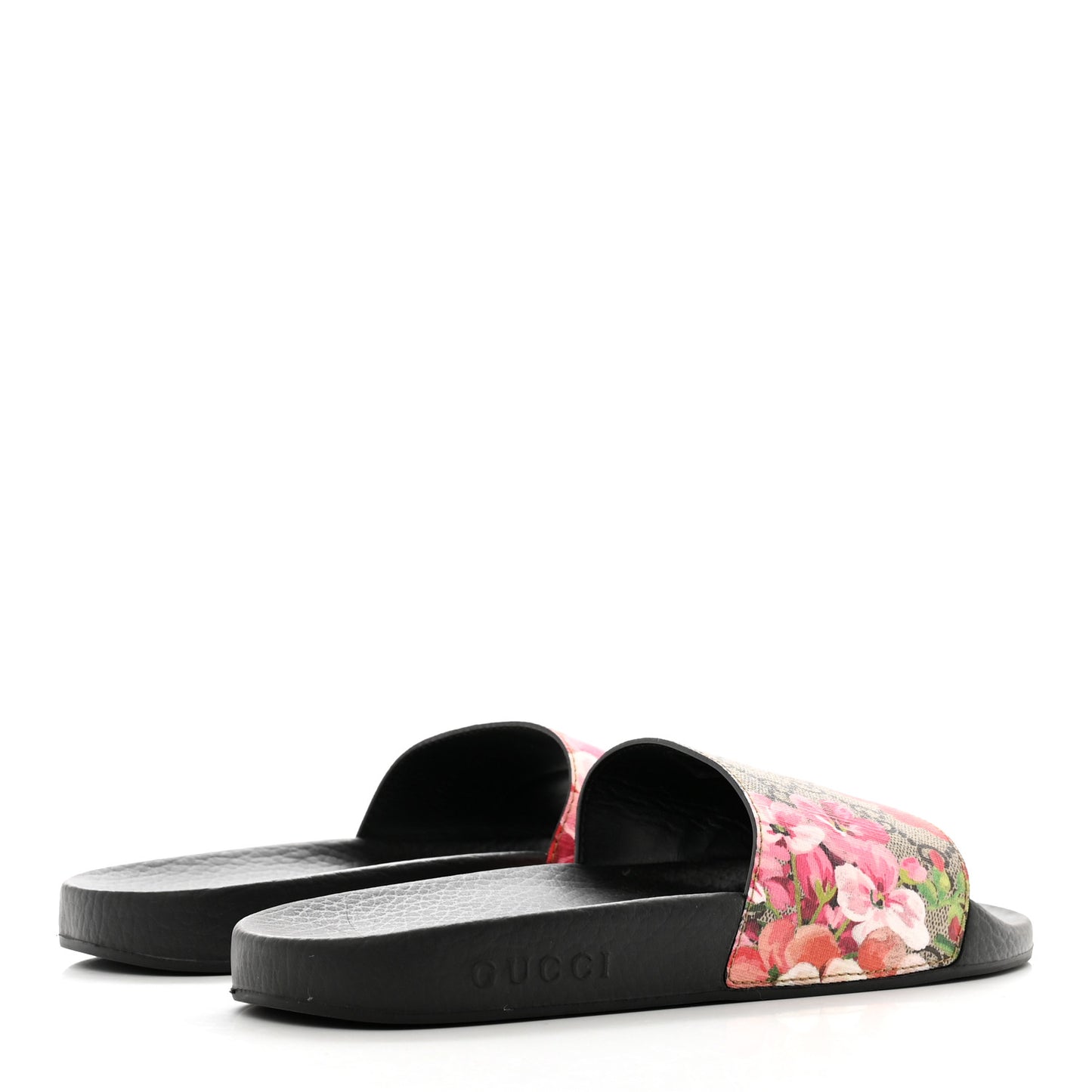 GG Supreme Monogram Blooms Slide Sandals 39 Beige Multicolor