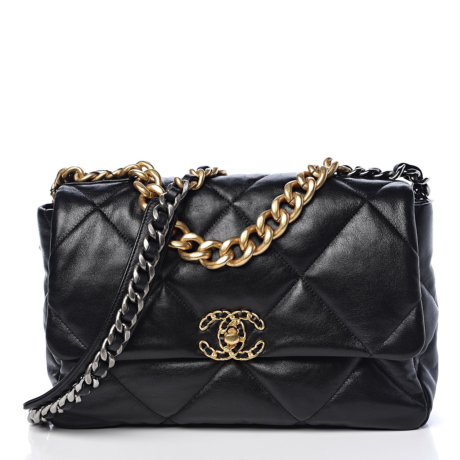 Chanel Lambskin Quilted Large 19 Flap Black 1 of 11