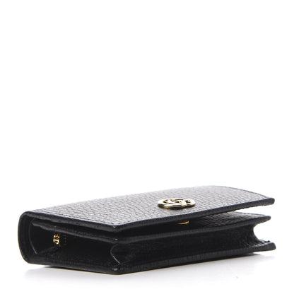 Gucci Pebbled Calfskin GG Marmont Card Case Black 4 of 9
