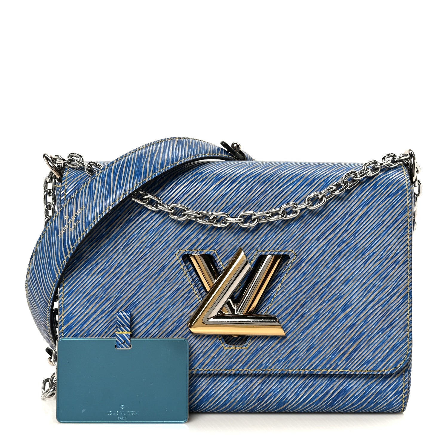 Louis Vuitton Epi Twist Shoulder Bag MM Denim Light 3 of 13