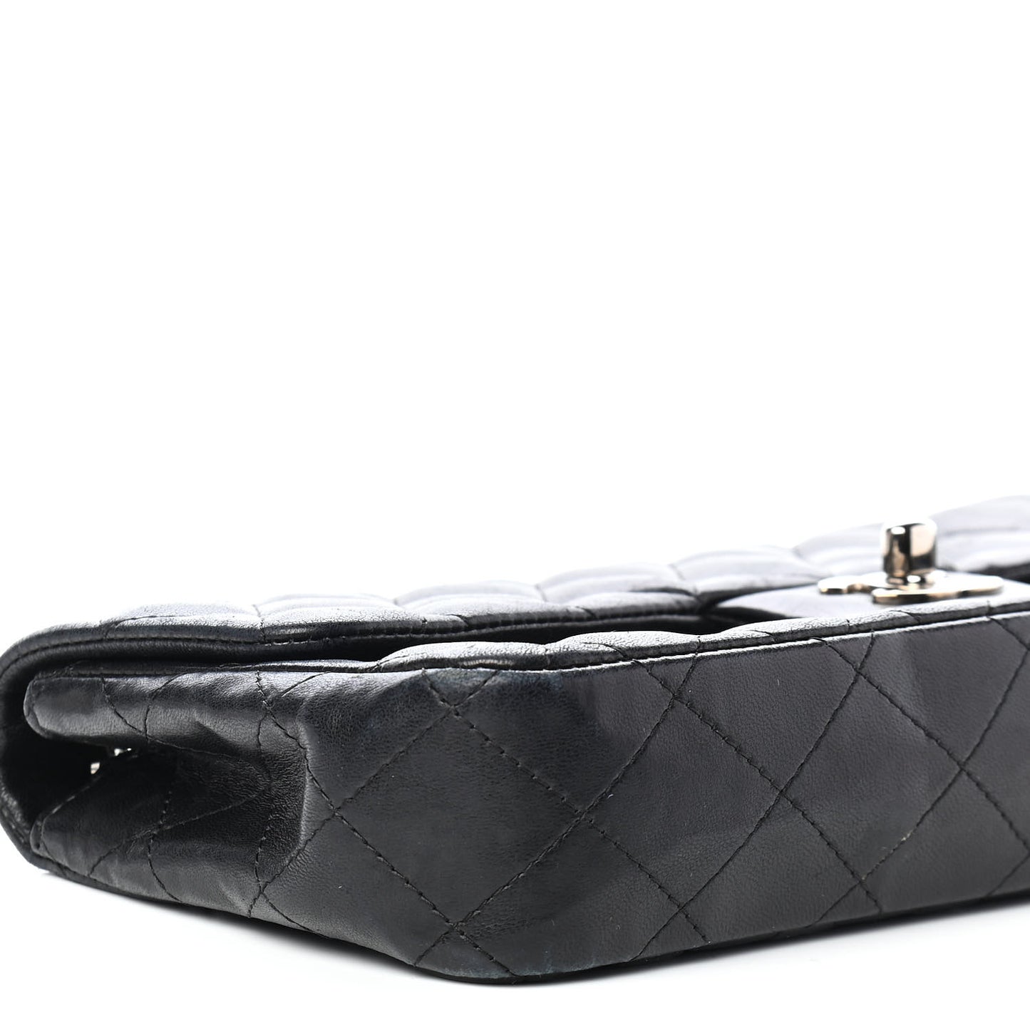 Lambskin Quilted East West Flap Black
