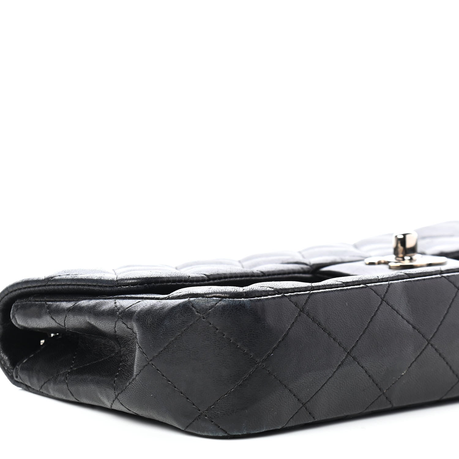 Chanel Lambskin Quilted East West Flap Black 8 of 9