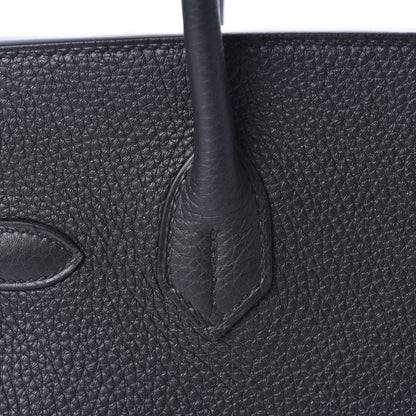 Hermes Togo Horseshoe Birkin 30 Black Etoupe 26 of 33