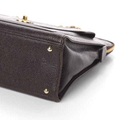 Chanel Caviar Flap Shoulder Bag Dark Brown 8 of 9