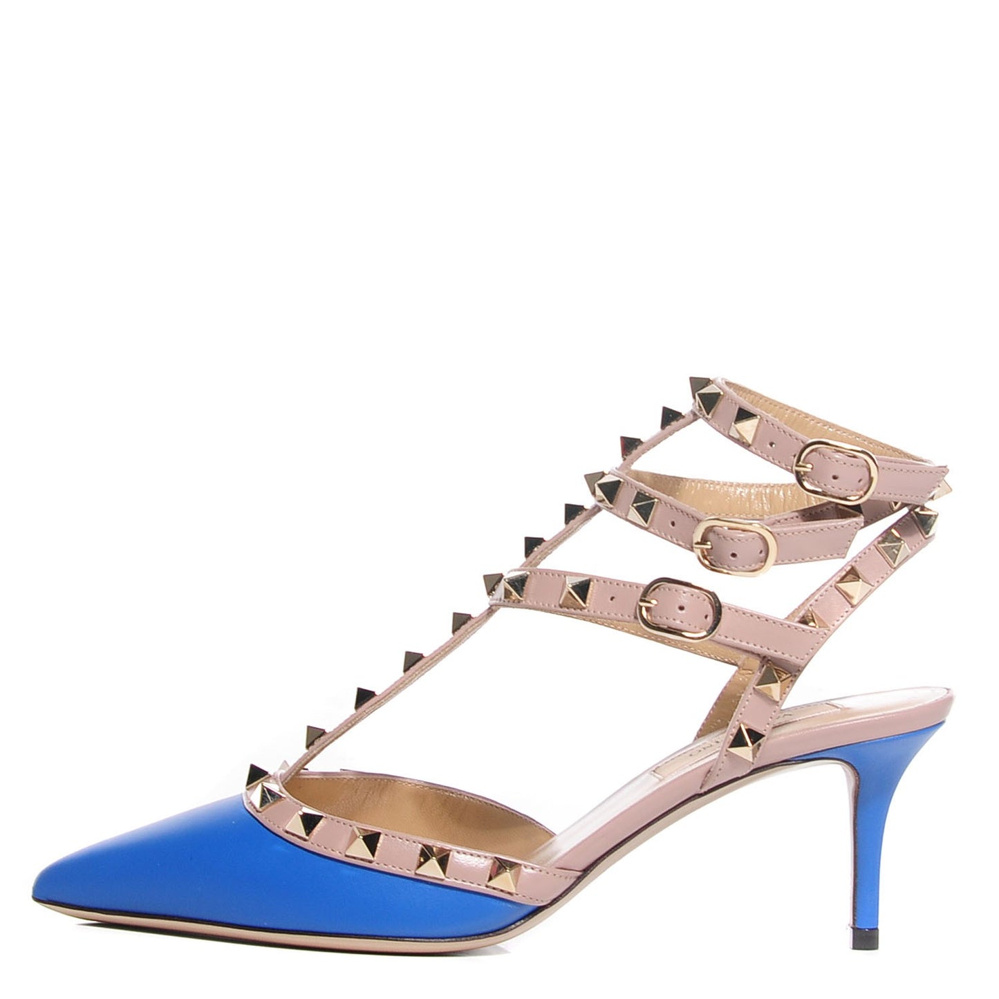 Nappa Rockstud Ankle Strap 65mm Pumps 36 Light Sapphire Poudre